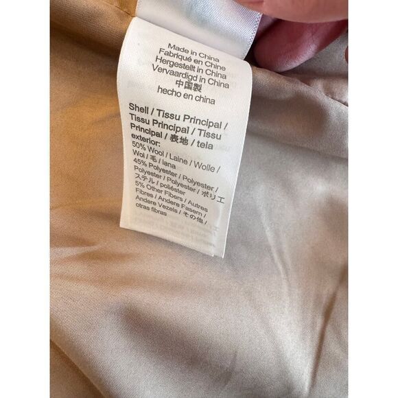 J.Crew Wool Coat Sz 12 Camel Funnel Neck Cocoon Style Fall Winter EUC Classic - Picture 12 of 15